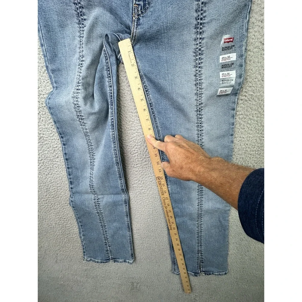 Levi's Superlow Bootcut Seamed Jeans Blue 29X32 Light Wash NWT